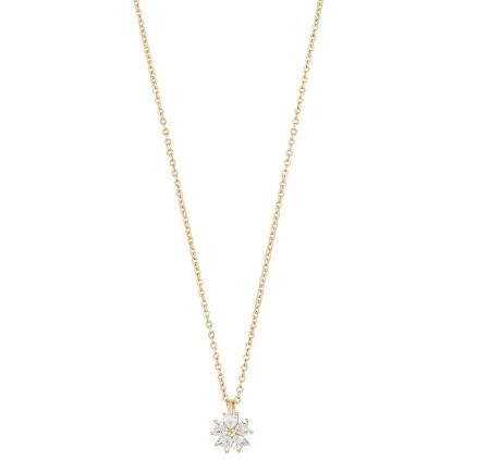 Collier "gull" Nisi 7mm rosett av blanke zirconer 42cm