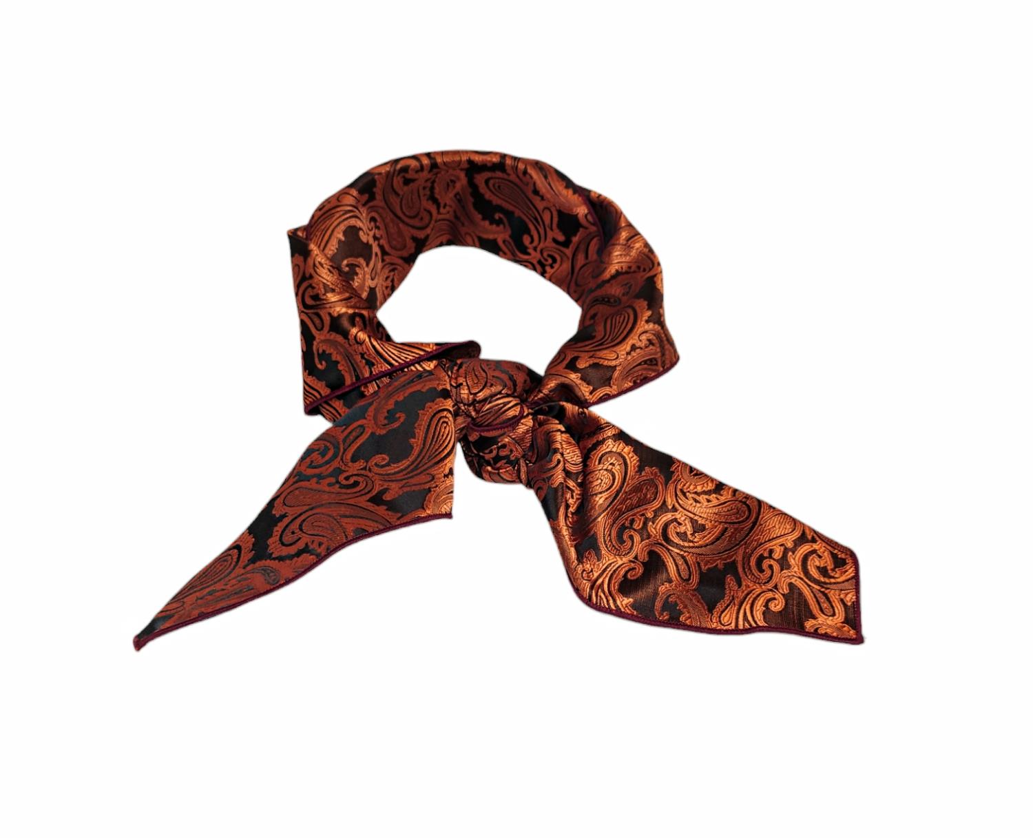 Bunadskjerf Terracotta/brun paisley