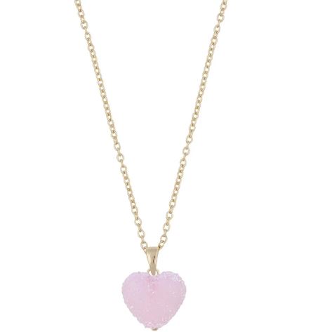 Collier "gull" Sugar hearts lys lilla 51+4+5cm