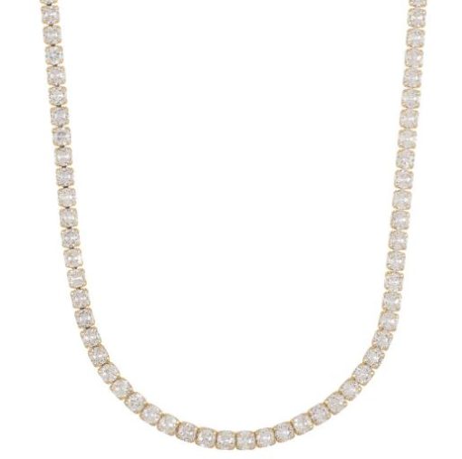 Collier «gull» Siri tennislenke m/blanke stener 42cm