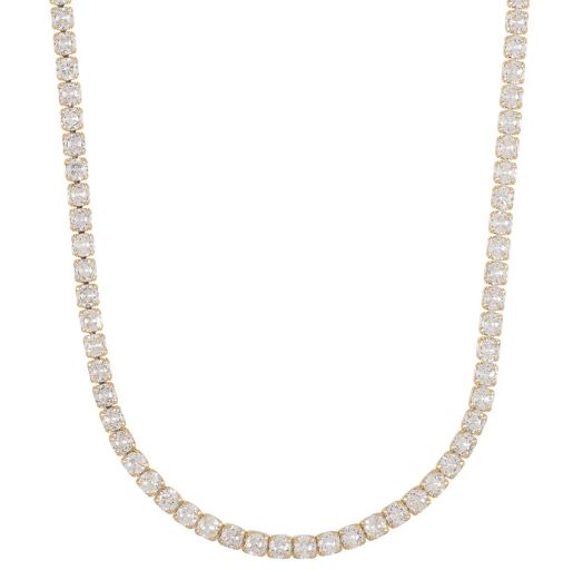 Collier «gull» Siri tennislenke m/blanke stener 42cm