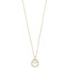 Collier "gull" Ace 15x12mm anheng, to ringer i hverandre / zirconer 43+3cm