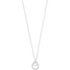 Collier "sølv" Ace 15x12mm anheng, to ringer i hverandre / zirconer 43+3cm