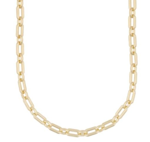 Collier «gull» Honey 6mm kjede med rektangulære og runde ledd 43cm