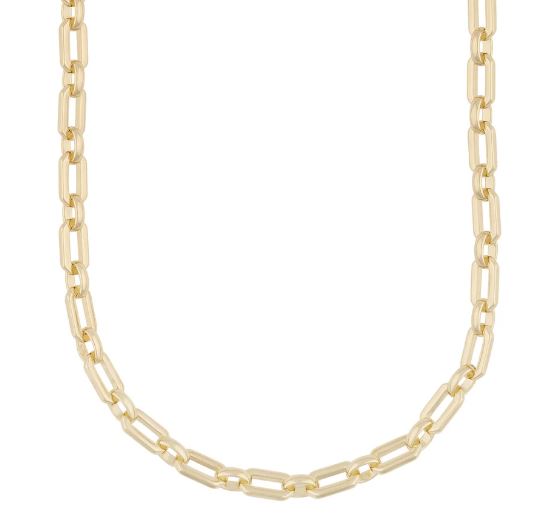 Collier «gull» Honey 6mm kjede med rektangulære og runde ledd 43cm