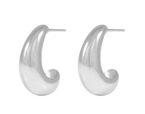 Ørering "sølv" Honey 21x16mm chunky oval halvcreol