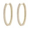 Ørering "gull" Honey 30x20mm oval m/blanke zirconer