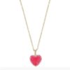 Collier "gull" Sugar hearts rød 42+2cm
