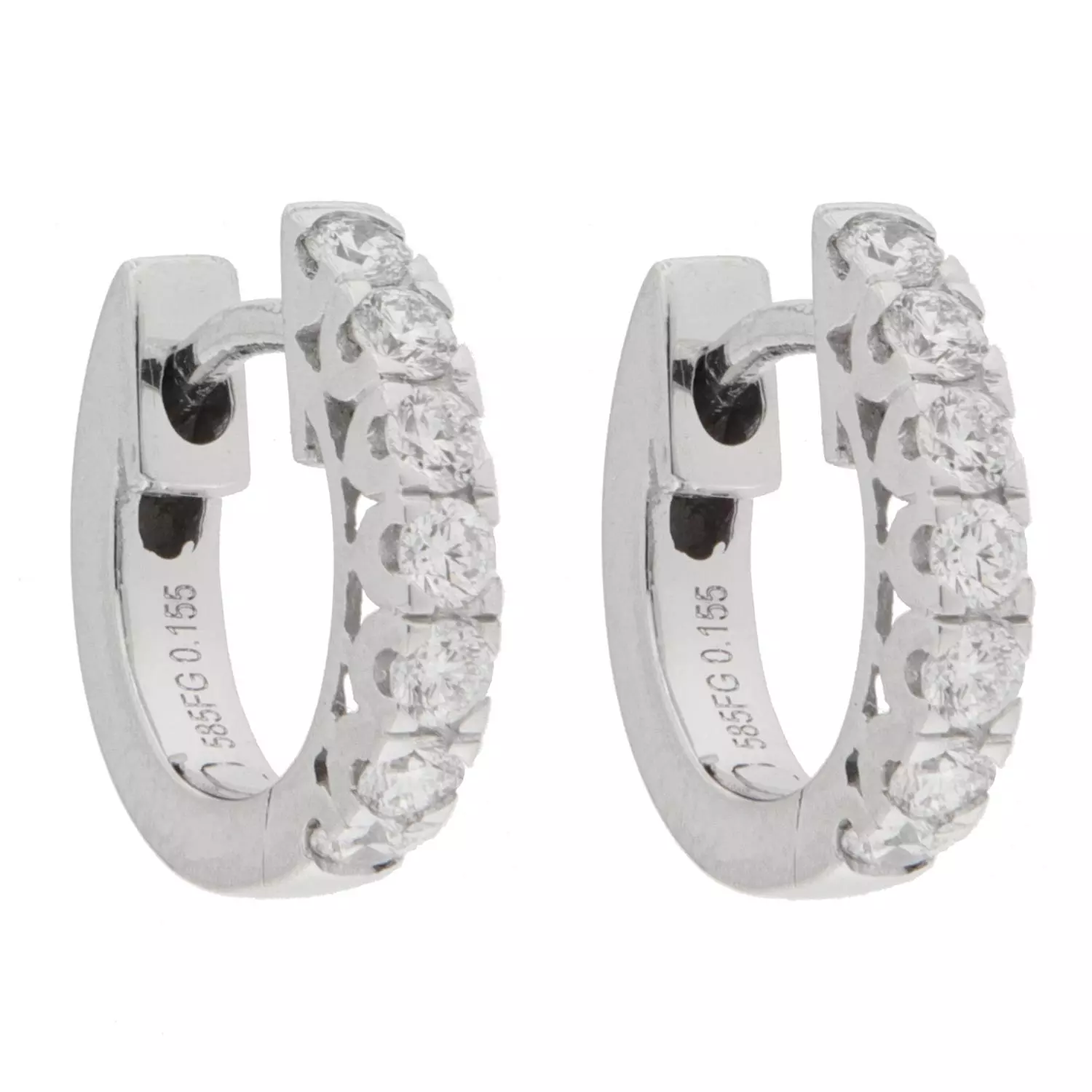 Øreringer hv.gull 12ø (8ø) m/7 dia tot. 0,31ct TWSI