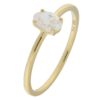 Ring gull enstens m/ oval cubik zircon 6x4mm