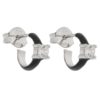 Øreringer rh.sølv 8ø m/ emalje + blank zircon (sort eller cerise)