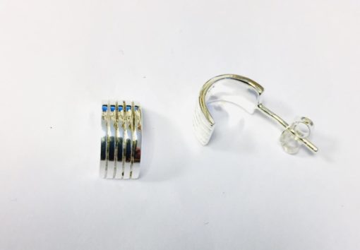 ØRERINGER SØLV 11mm BRED M/5 RILLER   M/STP.