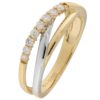 Ring bic.gull 3r foran: 1r gg, 1r rhodinert, 1r diamanter 0,18ct WSI