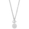 Collier "sølv" Essential ankerkjede m/glatt mynt, bidsellås 45cm
