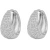 Ørering "sølv" Essential Honey 15/11ø chunky glatt bredere nede m/blanke zirconer