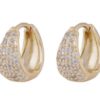 Ørering "gull" Essential Honey 12/8ø chunky glatt bredere nede m/blanke zirconer