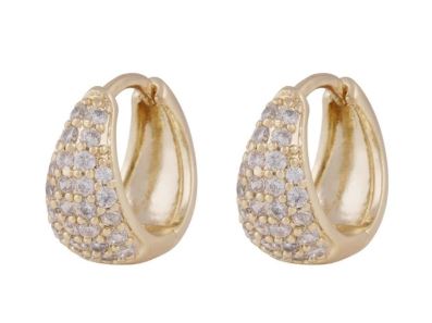 Ørering "gull" Essential Honey 12/8ø chunky glatt bredere nede m/blanke zirconer