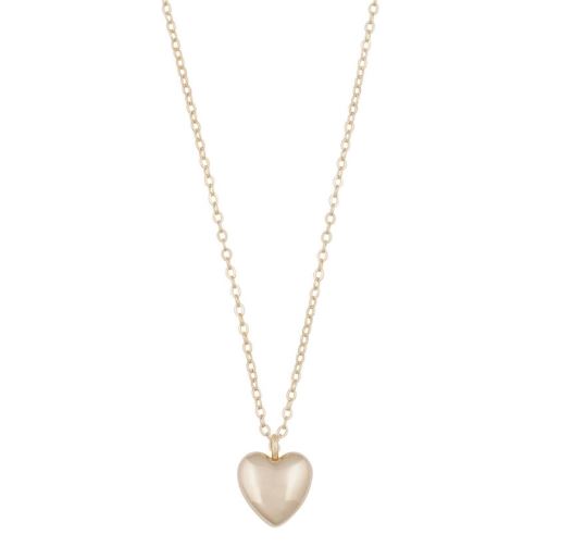 Collier "gull" Lovely 12mm boblehjerte 41+3cm