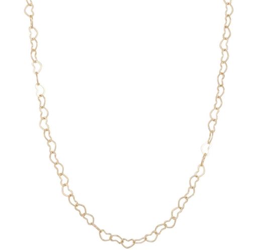 Collier "gull" Lovely små, åpne hjerter rundt hele 45cm