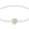 Armlenke "gull" Lovely 2mm perlekjede m/8mm glatt hjerte 18,5cm