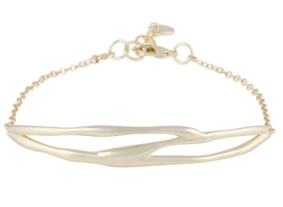 Armlenke "gull" Wave buet plate med organisk mønster 17+2cm