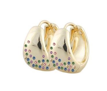 Ørering "gull" Sprinkles 13ø chunky ørering m/ multifargede c.zirconer