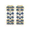 Ørering "gull" Sprinkles 13ø 6mm bred ørering m/ blå c.zirconer i 3 rader