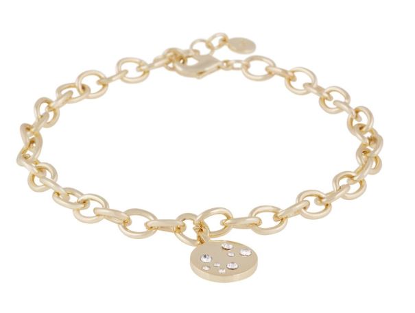 Armlenke "gull" Sprinkles 7mm rund paperclip lenke m/plate m/c.zirconer 19+2cm