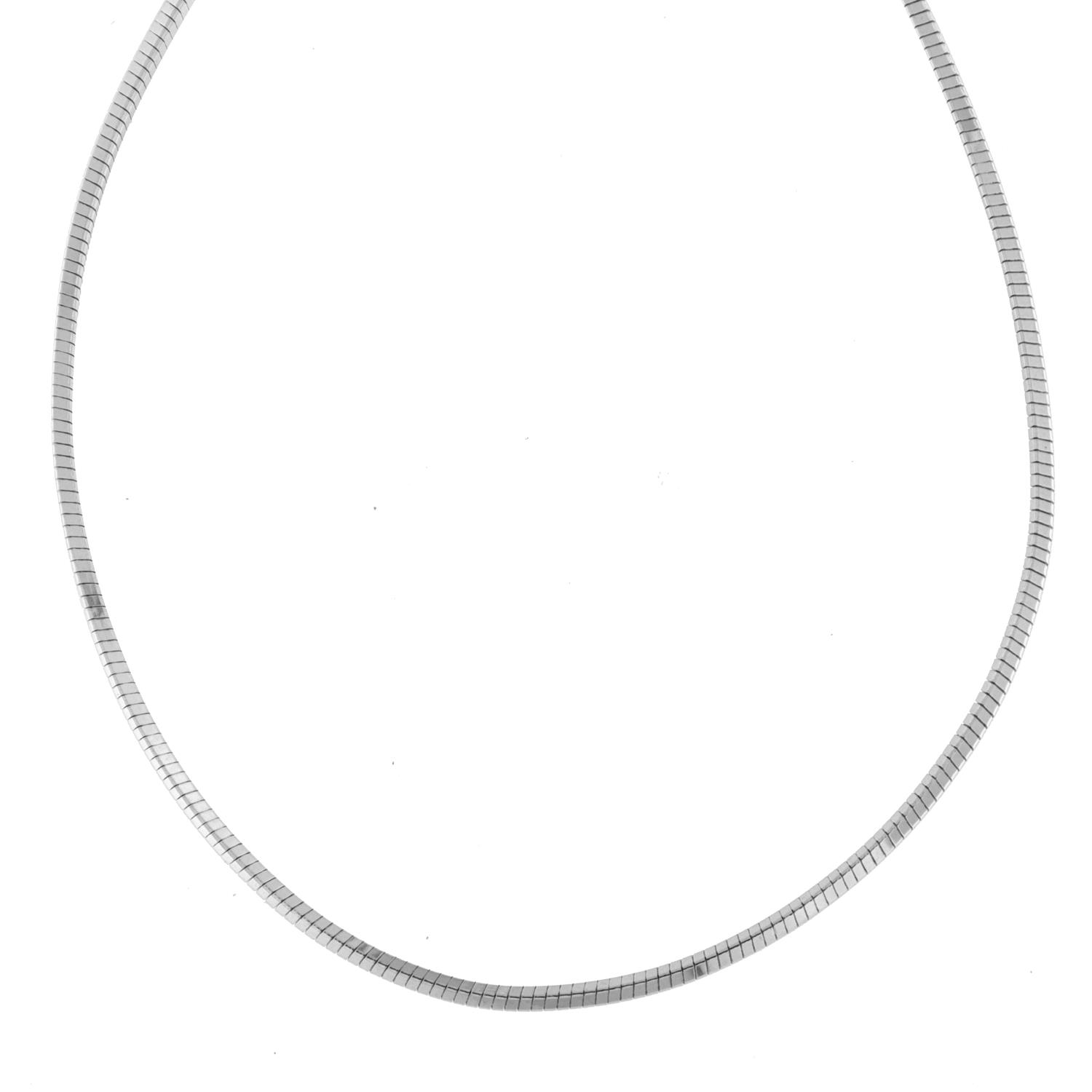 Collier rh.sølv firkantet slangekjede 40+5cm