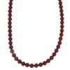 Collier rh.sølv 6mm burgunderrøde Swarovski perler 43+6cm