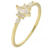 Ring fg.sølv m/zirconer navette + runde