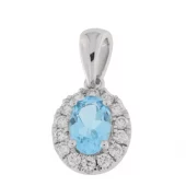 Anheng hv.gull rosett 0,16ct TWSI + Blue Topaz sentersten 0,60ct