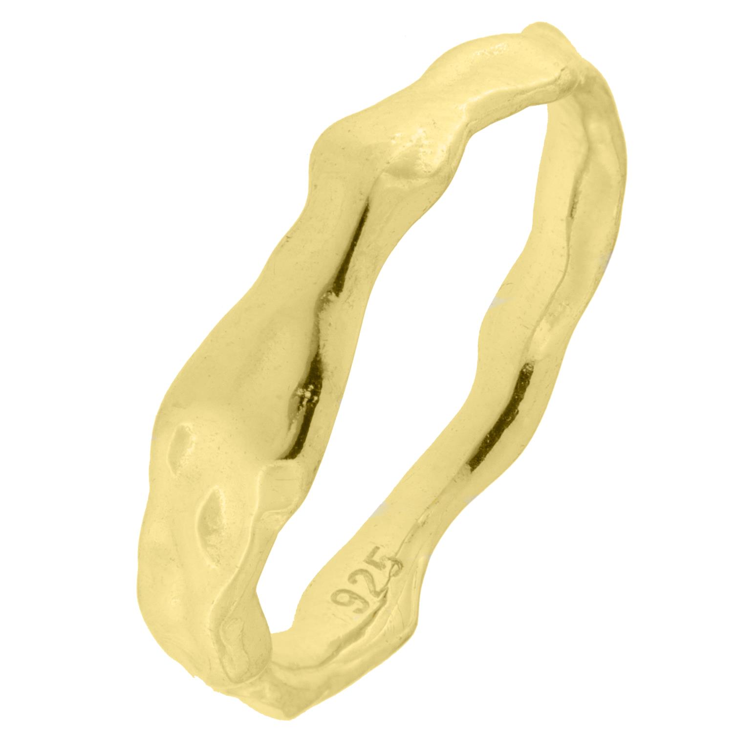 Ring fg.sølv smal "naturformet" / banket mønster