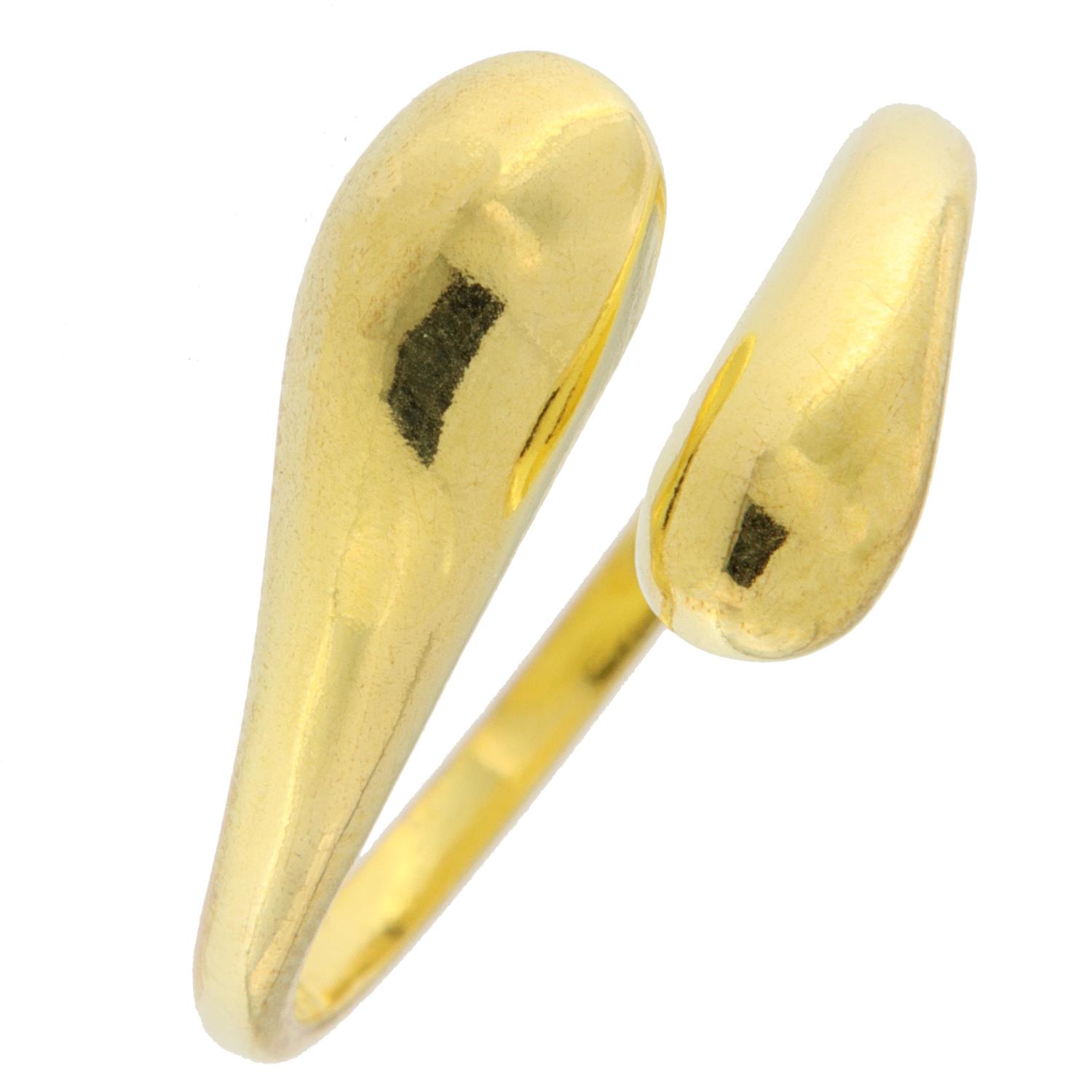 Ring fg.sølv "Yenni" to dråpeformede rader, reg.bar åpen foran