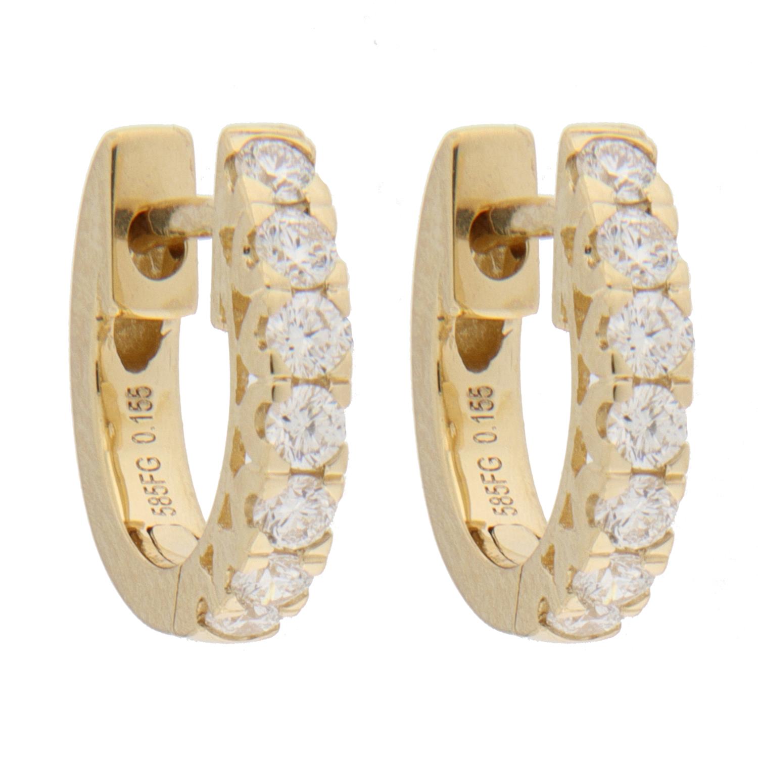 Øreringer gull 12ø (8ø) m/7 dia tot. 0,31ct TWSI