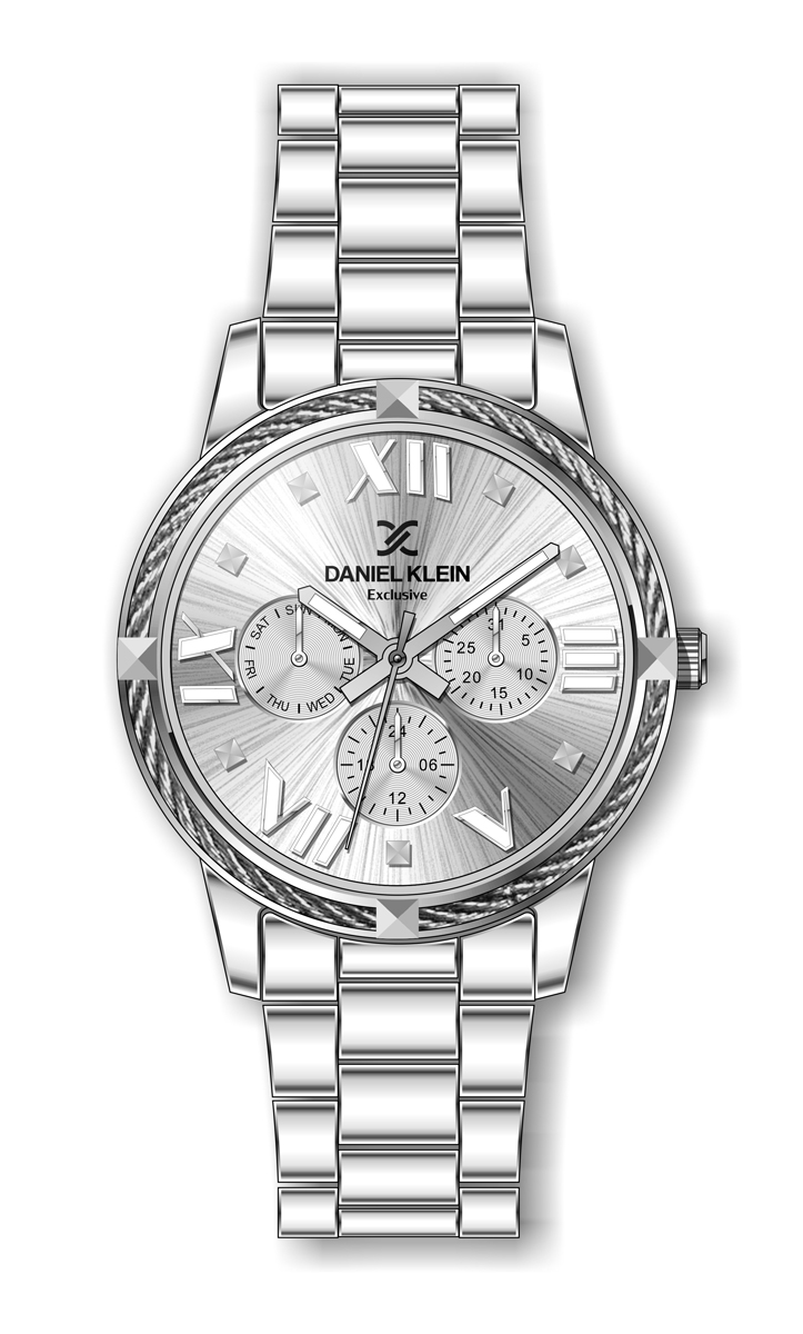 DANIEL KLEIN KLOKKE STÅL M/LENKE /SØLV SKIVE M/ROMERTALL