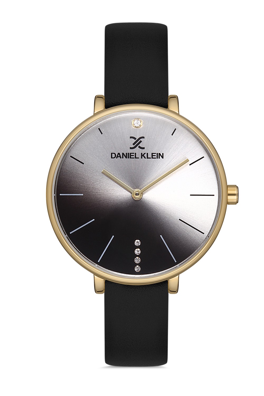 Daniel Klein Premium klokke fg.stål sort skinnreim/ fadet sort skive