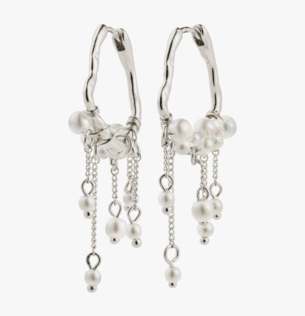 Øreringer "sølv" Jasper 20ø ujevn ørering m/ charms perler