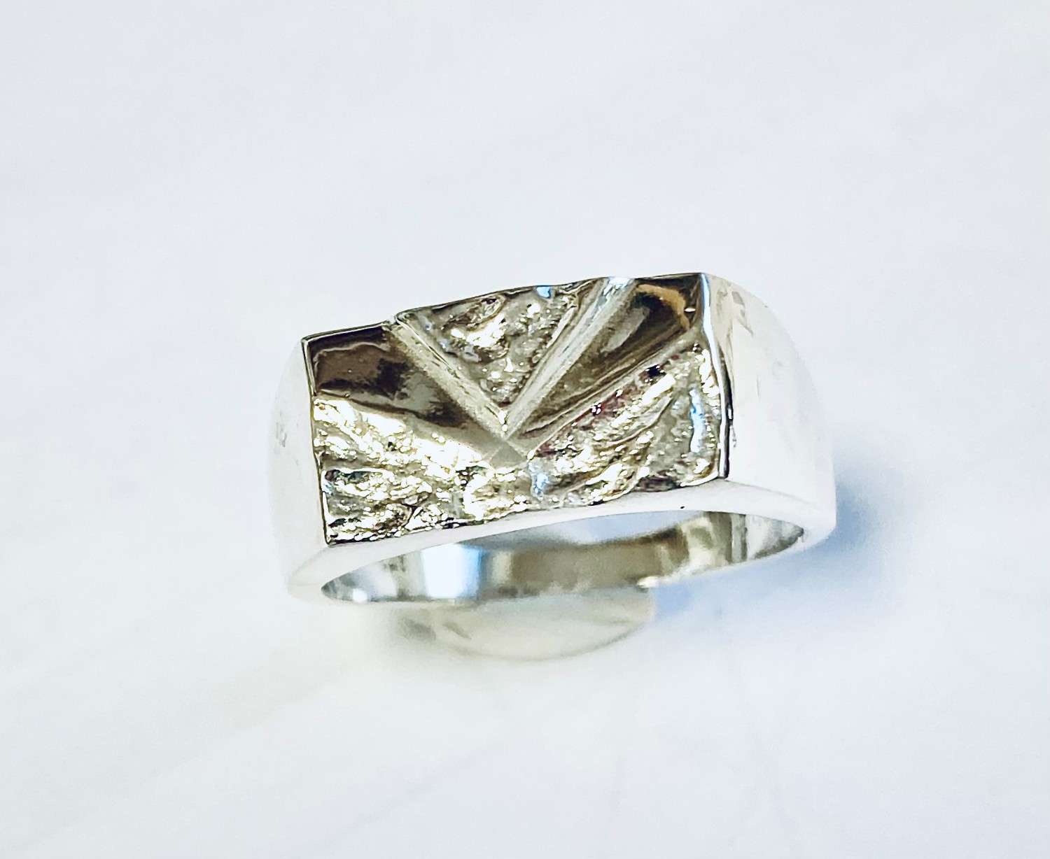 Ring sølv herre finsk mønster