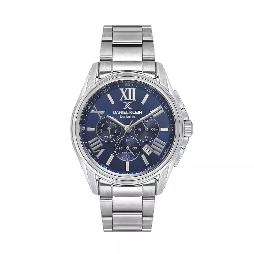 Daniel Klein Exclusive stål / blå skive / multifunksjon