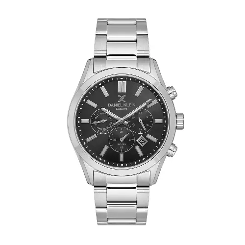 Daniel Klein Exclusive stål / sort skive / multifunksjon