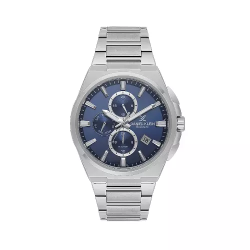 Daniel Klein Exclusive stål / metallic blå skive / multifunksjon