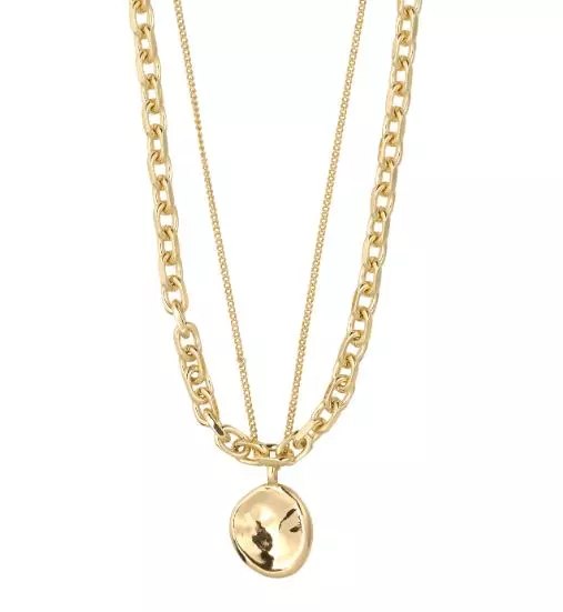 Collier "gull" Sparkle 2r: ankerkjede / tynn panzer m/banket "plate" 40/45+9cm