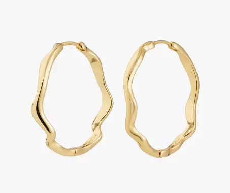 Øreringer "gull" Larkin 30ø bølget fasong