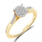 Ring gull rosett lux illusjon m/dia. 0,15ct TWSI