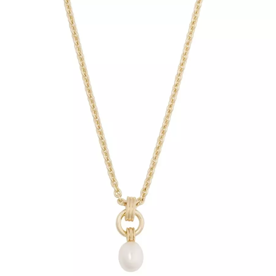 Collier "gull" Kaamos 10mm avlang perle på rundt anheng 51m