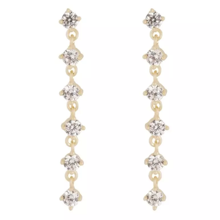 Øreheng "gull" Noctelle 1r blanke zirconer 35mm