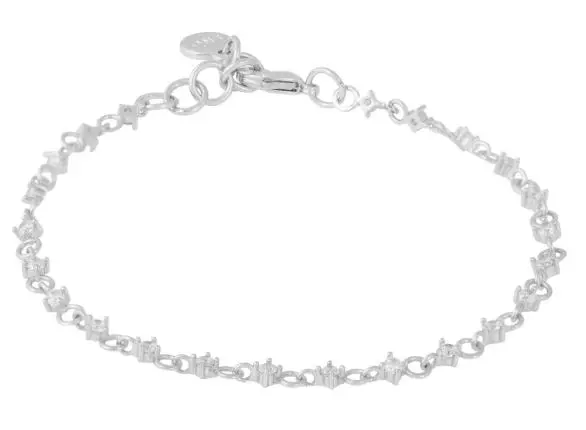 Armlenke "sølv" Noctelle zirconer og sirkler i front 16+2cm