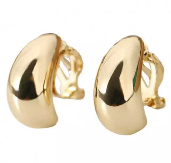 Øreklips "gull" chunky halvcreol