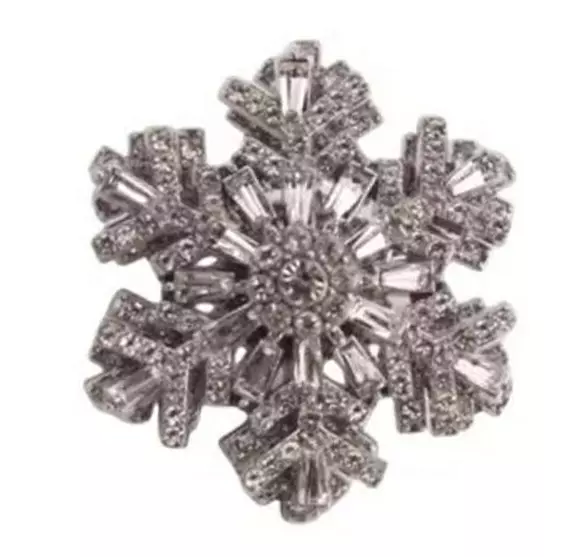 Nål julenål "sølv" snøfnugg m/ roterbar bunn